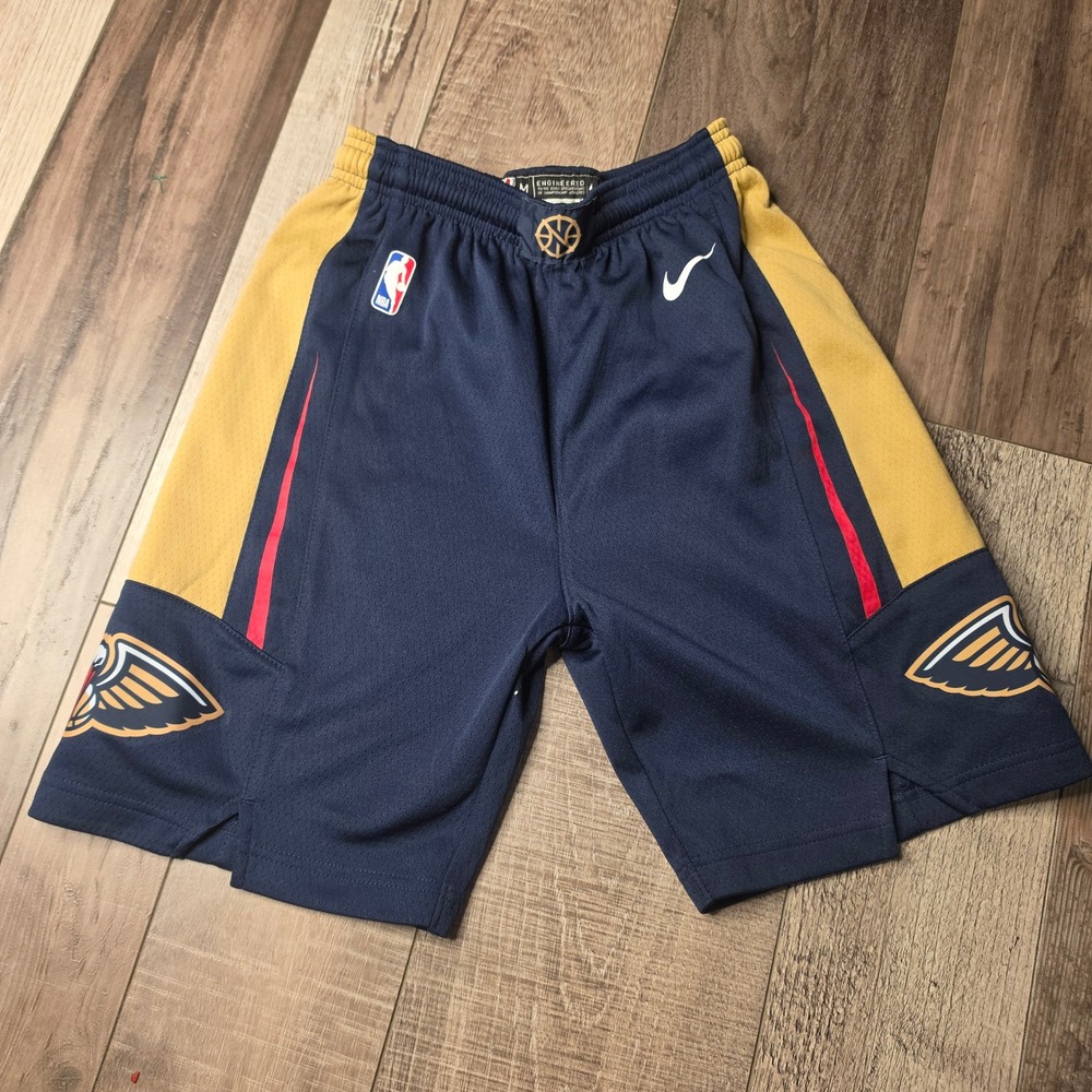 Nike New Orleans Pelicans NBA Shorts Boys M Navy Blue Polyester Athletic Sports